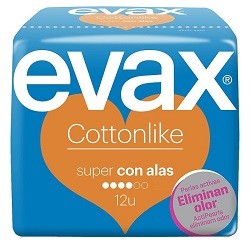 Compresas Evax Super con alas 12 uds